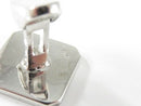 Sterling Silver Fancy Square Faced Whale Back Dress Cufflink Set