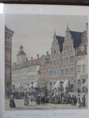 Parlie at Amagertorv Color Lithograph I W Tegner & Kittendorff Hemrich Hansen
