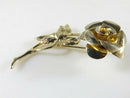 Vintage Gold Vermeil Sterling Silver Beau Flower Brooch