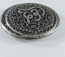 Antique Middle Eastern 800 Silver Compact Hammered Silver Compact Trinket Box