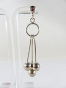 Artisan Modernist Ball & Rod Dangling Earring Set Hand Worked  Sterling Silver P