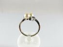10K White Gold Kimberly Ring Pearls & Lab Created Blue Sapphires Sz 5.75