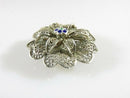 Vintage Topazio Portugal Q925 Sterling Silver Enamel Flower Pin