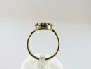 Antique Victorian 10K Gold Flower Ring with Burgundy Glass and Seed Pearl Surround Size 4.75