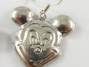 Mickey Mouse Head Repousse Sterling Silver 1" Drop Fishhook Earrings