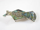 Lovely Inlaid Abalone Figural Woman Sterling Silver Mexico Brooch