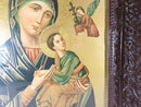 Antique Puccinelli Mother Mary & Jesus Lithograph in Original Antique Frame