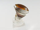 c1960 Unisex Amber Sterling Ring Size 7.75 Fischland GmbH German Made
