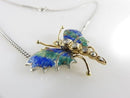 Victorian Butterfly Necklace – 14K Gold, Sterling, Enamel, Rose & Table Cut Diamonds, c.1860 - Conversion