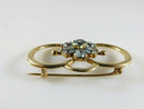 14K Gold Mid Century Blue Zircon Cluster Brooch 7g – 1 5/8" x 7/8"