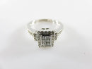 10K White Gold Diamond Illusion Fashion Engagement Ring Size 7.75