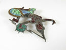 Vintage Siam Sterling Enameled Goddess Mekkala Brooch Pin Circa 1946-48
