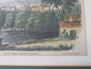 1855 Trinity College, Hartford Connecticut Hand Colored Woodblock Engraving