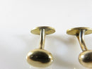 Edwardian Gold Filled Oval Scrolling Design Solid Curved Bean-Back Cufflinks