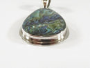 Lovely Large Pendant Sterling Silver Polished Abalone Teardrop Form Hinged Bale