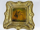 Victorian Hand Painted Ceramic Tile Miniature Painting Original Gilt Gilt Frames