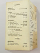 Rare 1963 Ridley Township Senior High School Athletics Schedule Card Woodlyn PA