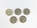 Lot of 5 Mercury Silver Dimes 90% Silver Early 1940s Dates Mercury dimes 90% silver coins 1940s silver dimes used