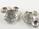 Mickey Mouse Head Repousse Sterling Silver 1" Drop Fishhook Earrings