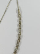Sterling Silver Herringbone 1.3mm x .76mm Necklace with Woven Accents 16 3/4" TL