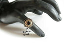 Mid-Century Bombé 14K Gold Garnet Cluster Ring, Pierced Filigree Dome, Size 5.5 (One Stone Damaged)