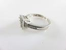 10K White Gold Diamond Illusion Fashion Engagement Ring Size 7.75
