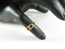 Victorian 18K Yellow Gold Ruby & Diamond Carved Half-Hoop Ring c.1890s, Size 4.25