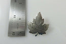 Vintage Maple Leaf Brooch Pin Nice Acid Washed Style Textured Sterling Silver