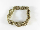 Hammered Extra Large Link Bracelet Gold Washed Sterling Silver 6 1/4" Wrist Karizia KA1772
