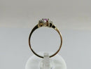 10K Yellow Gold Ring Size 5.75 with Lab Created Pink Sapphire and Cubic Zirconia Accents