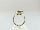Antique 14K Gold Reverse-Painted Glass Floral Plaque Ring c.1910–1930 (≈8 g, Sz 6)
