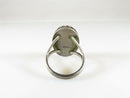 Vintage Gray Agate Sterling Silver Ring Polished Translucent Size 7.25
