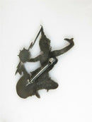 Vintage Siam Sterling Enameled Goddess Mekkala Brooch Pin Circa 1946-48