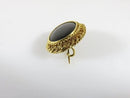 Victorian 18K Bezel & Wirework Oval Onyx Brooch with C-Clasp