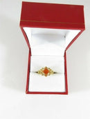 Michael Valitutti 14K Gold Ring with Orange Stone, Diamond & Yellow Accents Size 5