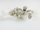 Lovely Sterling Silver Wire Filigree Twisted Wire Brooch Faceted Hematite Stone