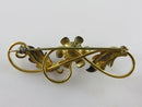 Vintage Van  Dell Gold Filled Faux Pearl Breast Pin Brooch Floral Leaf Brooch