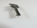Beautiful Victorian Guitar Brooch Floral Decor Forget Me Not in Sterling