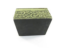 Asian Style Foil Wrapped Wood Trinket Box Hindu Design 3" x 2 1/2" x 1 1/2"