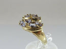 14K Yellow Gold Ring with 10 Marquise Tanzanite Stones Size 7 CID Hallmarked 4.2g