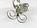Bond Boyd Brushed & Polished Sterling Silver Orchid Brooch 2 1/8" x 1 1/2"