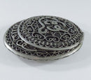 Antique Middle Eastern 800 Silver Compact Hammered Silver Compact Trinket Box