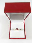 Victorian 14K Gold Ruby Engagement Ring Antique Prong Setting Engraved Date c.1887 Size 4.25