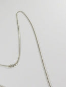 Vintage Sterling Wire Wrapped Post Form Christian Cross with 24" Box Chain Neckl