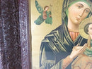 Antique Puccinelli Mother Mary & Jesus Lithograph in Original Antique Frame