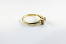 Affordable Diamond Engagement  Promise Ring 14K Yellow Gold Illusion Setting Siz