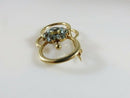 14K Gold Mid Century Blue Zircon Cluster Brooch 7g – 1 5/8" x 7/8"