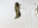 Vintage Modernist Wavy Abalone & Sterling G Taxco Mexico Silver Screw Back Earrings