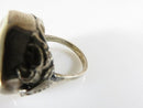 Beautiful Antique Style Japanese Satsuma Sterling Ring Seated God Immortal