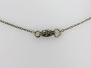 c1940 Reverse Painted Morpho Butterfly Bubble Drop Pendant Necklace 15 3/4"